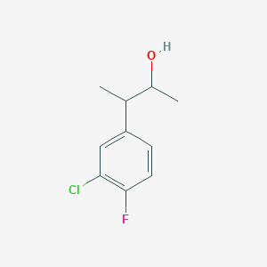 molecular formula C10H12ClFO B13294665 3-(3-Chloro-4-fluorophenyl)butan-2-ol 