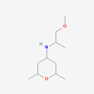 molecular formula C11H23NO2 B13294675 N-(1-Methoxypropan-2-yl)-2,6-dimethyloxan-4-amine 