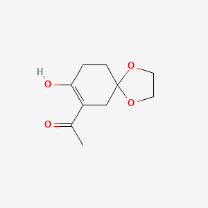 molecular formula C10H14O4 B13294679 1-(8-Hydroxy-1,4-dioxaspiro[4.5]dec-7-EN-7-YL)ethan-1-one 