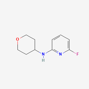 molecular formula C10H13FN2O B13294684 6-fluoro-N-(oxan-4-yl)pyridin-2-amine 