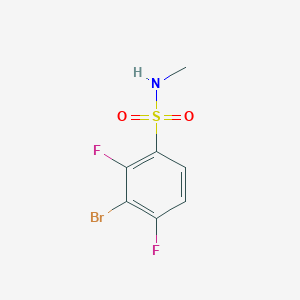 molecular formula C7H6BrF2NO2S B13294690 3-Bromo-2,4-difluoro-N-methylbenzene-1-sulfonamide 