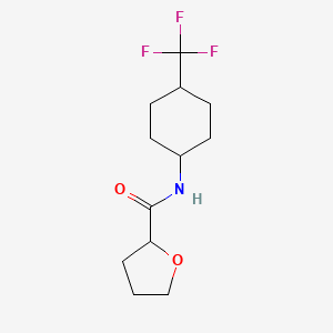 molecular formula C12H18F3NO2 B13294707 N-[4-(trifluoromethyl)cyclohexyl]oxolane-2-carboxamide 