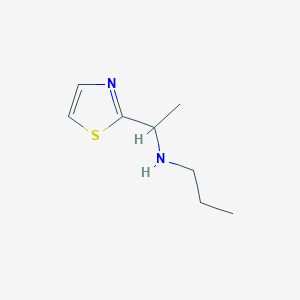 molecular formula C8H14N2S B13294737 Propyl[1-(1,3-thiazol-2-yl)ethyl]amine 
