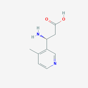 molecular formula C9H12N2O2 B13294756 (3R)-3-amino-3-(4-methylpyridin-3-yl)propanoic acid 