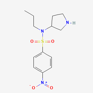 molecular formula C13H19N3O4S B13294779 4-Nitro-N-propyl-N-(pyrrolidin-3-yl)benzene-1-sulfonamide 