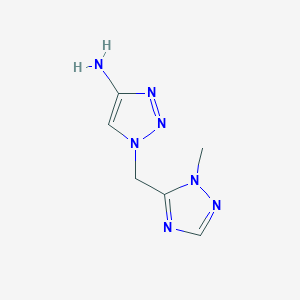 molecular formula C6H9N7 B13294797 1-[(1-methyl-1H-1,2,4-triazol-5-yl)methyl]-1H-1,2,3-triazol-4-amine 