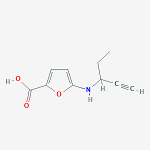 molecular formula C10H11NO3 B13294809 5-[(Pent-1-yn-3-yl)amino]furan-2-carboxylic acid 
