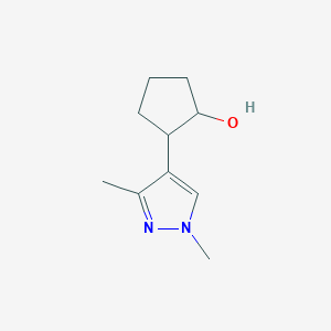 molecular formula C10H16N2O B13294813 2-(1,3-Dimethyl-1H-pyrazol-4-yl)cyclopentan-1-ol 