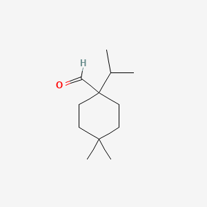 molecular formula C12H22O B13294814 4,4-Dimethyl-1-(propan-2-yl)cyclohexane-1-carbaldehyde 