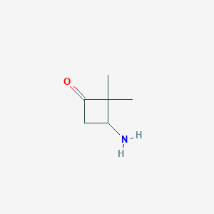 molecular formula C6H11NO B13294836 3-Amino-2,2-dimethylcyclobutan-1-one 