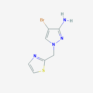 molecular formula C7H7BrN4S B13294858 4-Bromo-1-(1,3-thiazol-2-ylmethyl)-1H-pyrazol-3-amine 