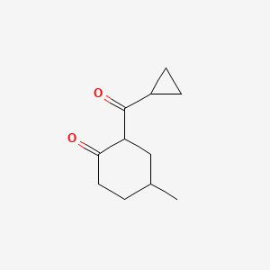molecular formula C11H16O2 B13294879 2-Cyclopropanecarbonyl-4-methylcyclohexan-1-one 