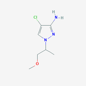 molecular formula C7H12ClN3O B13294880 4-chloro-1-(1-methoxypropan-2-yl)-1H-pyrazol-3-amine 