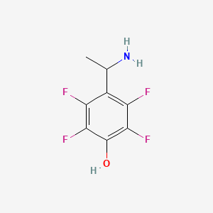 molecular formula C8H7F4NO B13294897 4-(1-Aminoethyl)-2,3,5,6-tetrafluorophenol 