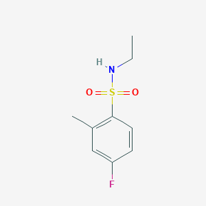molecular formula C9H12FNO2S B13294898 N-ethyl-4-fluoro-2-methylbenzenesulfonamide 
