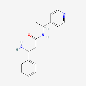 molecular formula C16H19N3O B13294909 3-Amino-3-phenyl-N-[1-(pyridin-4-YL)ethyl]propanamide 