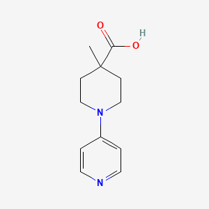 molecular formula C12H16N2O2 B13294914 4-Methyl-1-(pyridin-4-yl)piperidine-4-carboxylic acid 