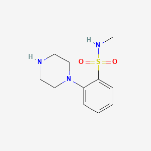 molecular formula C11H17N3O2S B13294916 N-Methyl-2-(piperazin-1-yl)benzene-1-sulfonamide 