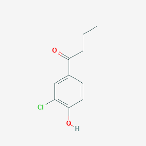 molecular formula C10H11ClO2 B13294931 1-(3-Chloro-4-hydroxyphenyl)-1-butanone 