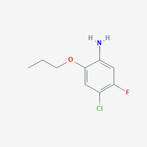 molecular formula C9H11ClFNO B13294966 4-Chloro-5-fluoro-2-propoxyaniline 