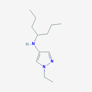 molecular formula C12H23N3 B13294968 1-Ethyl-N-(heptan-4-yl)-1H-pyrazol-4-amine 