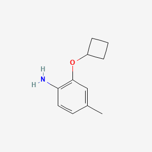 molecular formula C11H15NO B13294992 2-Cyclobutoxy-4-methylaniline 