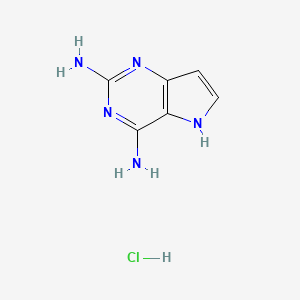 molecular formula C6H8ClN5 B13295000 5H-pyrrolo[3,2-d]pyrimidine-2,4-diaminehydrochloride 