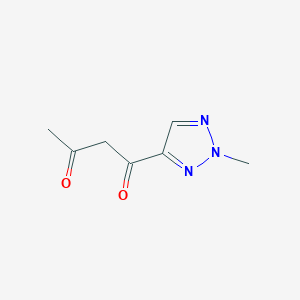 molecular formula C7H9N3O2 B13295007 1-(2-Methyl-2H-1,2,3-triazol-4-yl)butane-1,3-dione 