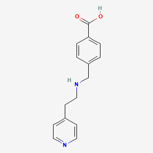 molecular formula C15H16N2O2 B13295044 4-({[2-(Pyridin-4-yl)ethyl]amino}methyl)benzoic acid 