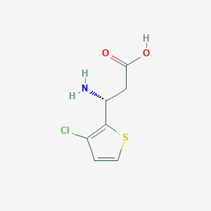 molecular formula C7H8ClNO2S B13295109 (3R)-3-Amino-3-(3-chlorothiophen-2-YL)propanoic acid 