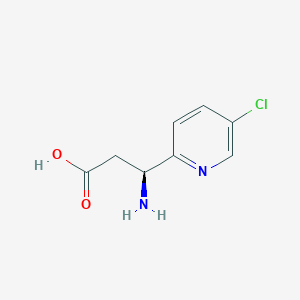 molecular formula C8H9ClN2O2 B13295120 (3S)-3-Amino-3-(5-chloropyridin-2-YL)propanoic acid 