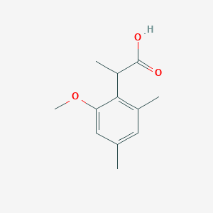 molecular formula C12H16O3 B13295174 2-(2-Methoxy-4,6-dimethylphenyl)propanoic acid 