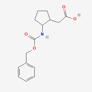molecular formula C15H19NO4 B13295262 2-(2-{[(Benzyloxy)carbonyl]amino}cyclopentyl)acetic acid 