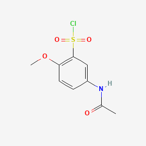 molecular formula C9H10ClNO4S B1329531 苯磺酰氯，5-(乙酰氨基)-2-甲氧基- CAS No. 5804-73-9