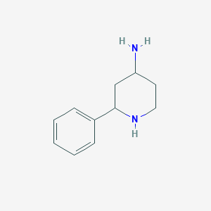 molecular formula C11H16N2 B13295327 2-Phenylpiperidin-4-amine 