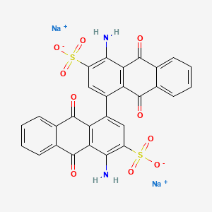 molecular formula C28H14N2Na2O10S2 B1329539 Disodium 4,4'-diamino-9,9',10,10'-tetrahydro-9,9',10,10'-tetraoxo[1,1'-bianthracene]-3,3'-disulfonate CAS No. 6022-22-6