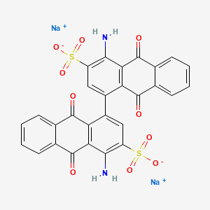 molecular formula C28H14N2Na2O10S2 B1329539 [1,1'-Bianthracene]-3,3'-disulfonic acid, 4,4'-diamino-9,9',10,10'-tetrahydro-9,9',10,10'-tetraoxo-, disodium salt CAS No. 6022-22-6