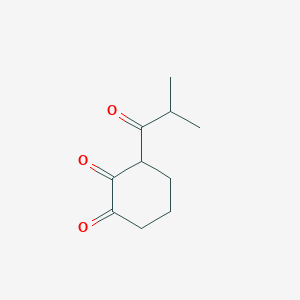 molecular formula C10H14O3 B13295439 3-(2-Methylpropanoyl)cyclohexane-1,2-dione 