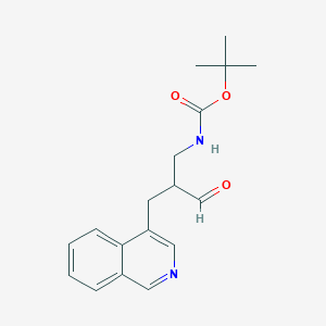 molecular formula C18H22N2O3 B13295488 tert-ButylN-[2-(isoquinolin-4-ylmethyl)-3-oxopropyl]carbamate 
