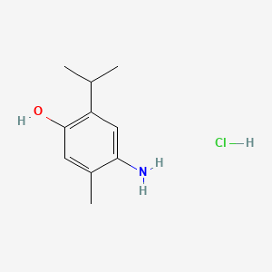 molecular formula C10H16ClNO B1329549 Phenol, 4-amino-5-methyl-2-(1-methylethyl)-, hydrochloride CAS No. 6321-11-5
