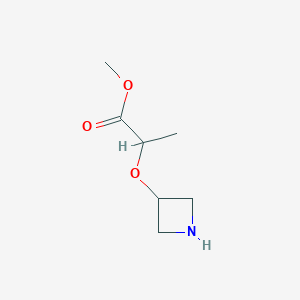 molecular formula C7H13NO3 B13295493 Methyl 2-(azetidin-3-yloxy)propanoate 