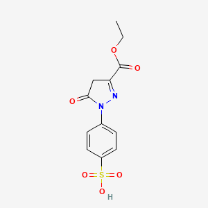 molecular formula C12H12N2O6S B1329551 1H-Pyrazole-3-carboxylic acid, 4,5-dihydro-5-oxo-1-(4-sulfophenyl)-, 3-ethyl ester CAS No. 6402-06-8