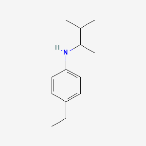 molecular formula C13H21N B13295555 4-ethyl-N-(3-methylbutan-2-yl)aniline 