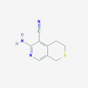 molecular formula C9H9N3S B13295557 6-Amino-1H,3H,4H-thiopyrano[3,4-c]pyridine-5-carbonitrile 