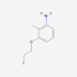 molecular formula C9H12FNO B13295592 3-(2-Fluoroethoxy)-2-methylaniline 