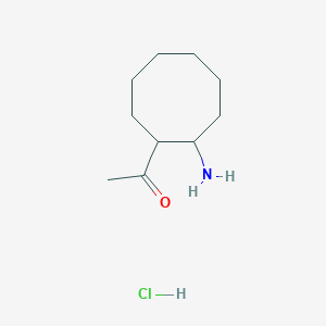 molecular formula C10H20ClNO B13295628 1-(2-Aminocyclooctyl)ethan-1-one hydrochloride 