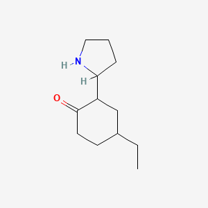 molecular formula C12H21NO B13295638 4-Ethyl-2-(pyrrolidin-2-yl)cyclohexan-1-one 