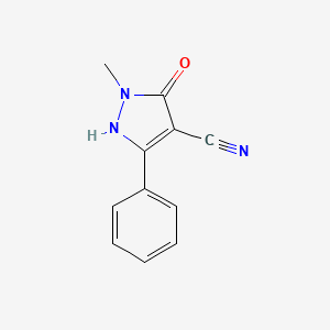molecular formula C11H9N3O B13295688 5-Hydroxy-1-methyl-3-phenyl-1H-pyrazole-4-carbonitrile 