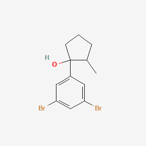 molecular formula C12H14Br2O B13295712 1-(3,5-Dibromophenyl)-2-methylcyclopentan-1-ol 