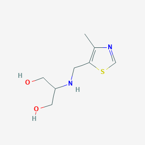 molecular formula C8H14N2O2S B13295718 2-{[(4-Methyl-1,3-thiazol-5-yl)methyl]amino}propane-1,3-diol 